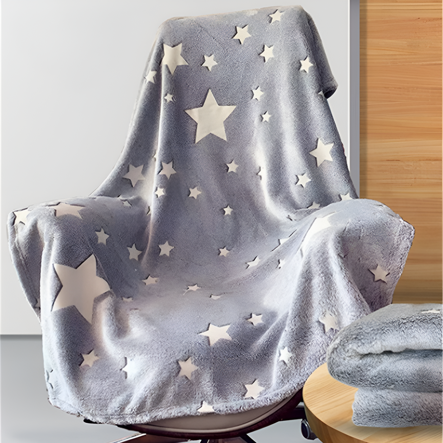 Glow Fleece Deken – Magische Glow-in-the-Dark Sterrendeken voor Kinderen | Zachte & Ademende Slaapkamerdeken