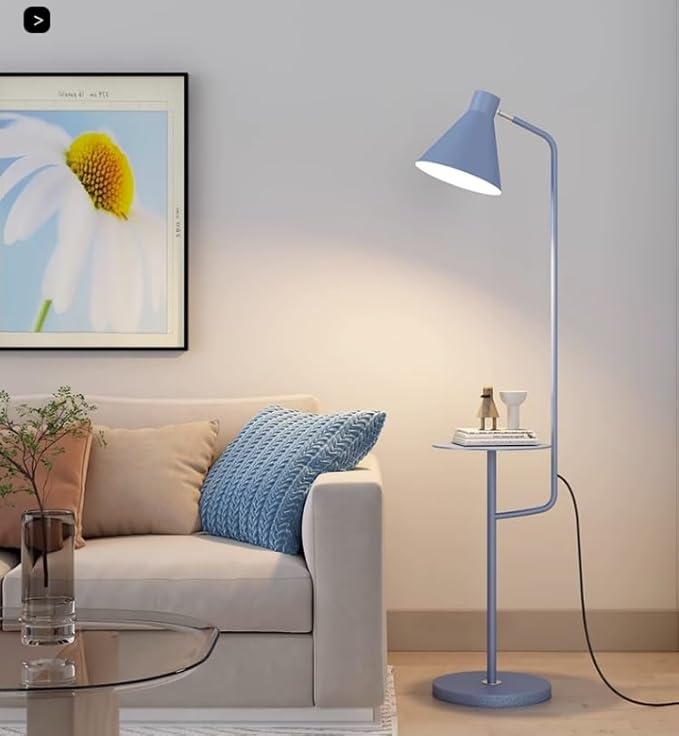 Macaroon Vloerlamp – Design Staande Lamp met Marmeren Basis & Functioneel Tafelblad | Luxe & Praktisch