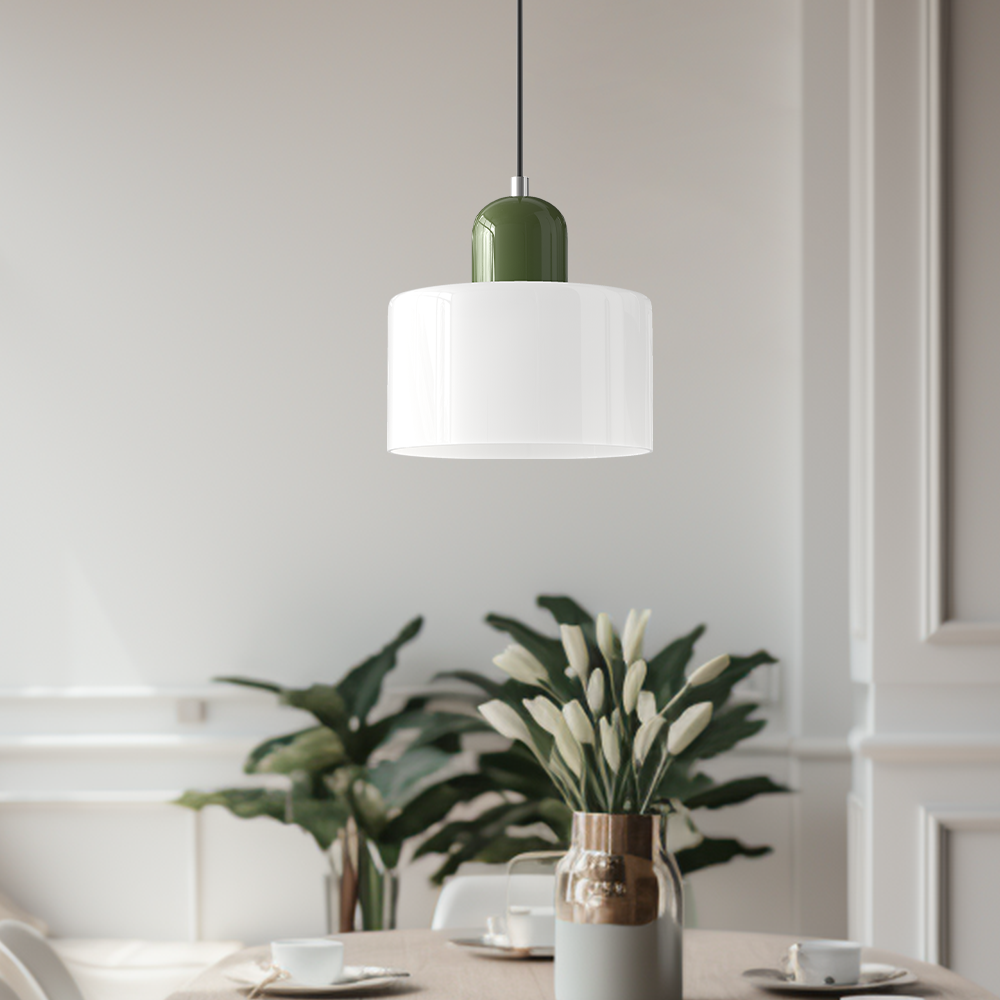 Glazen Hanglamp in Bauhaus-stijl – Designlamp met Verstelbare Ophanging en E27 Fitting