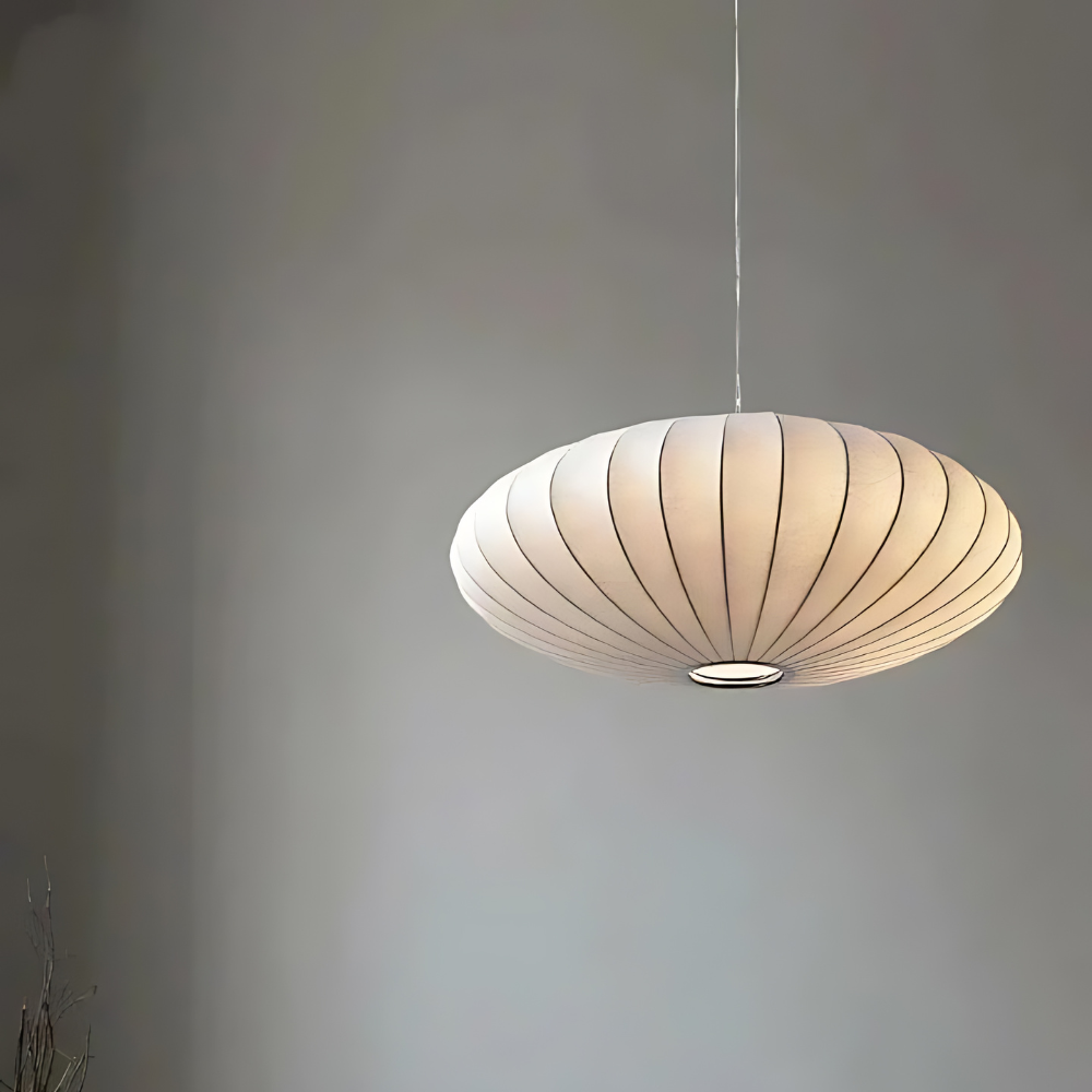 Japandi hanglamp zijde – klassieke designlamp met serene uitstraling en moderne elegantie