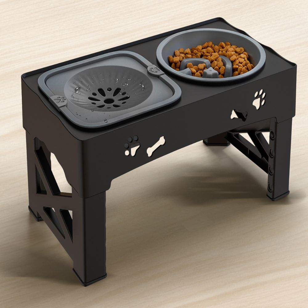 Verstelbare honden voerbak – verhoogde slow feeder voor betere spijsvertering & comfort