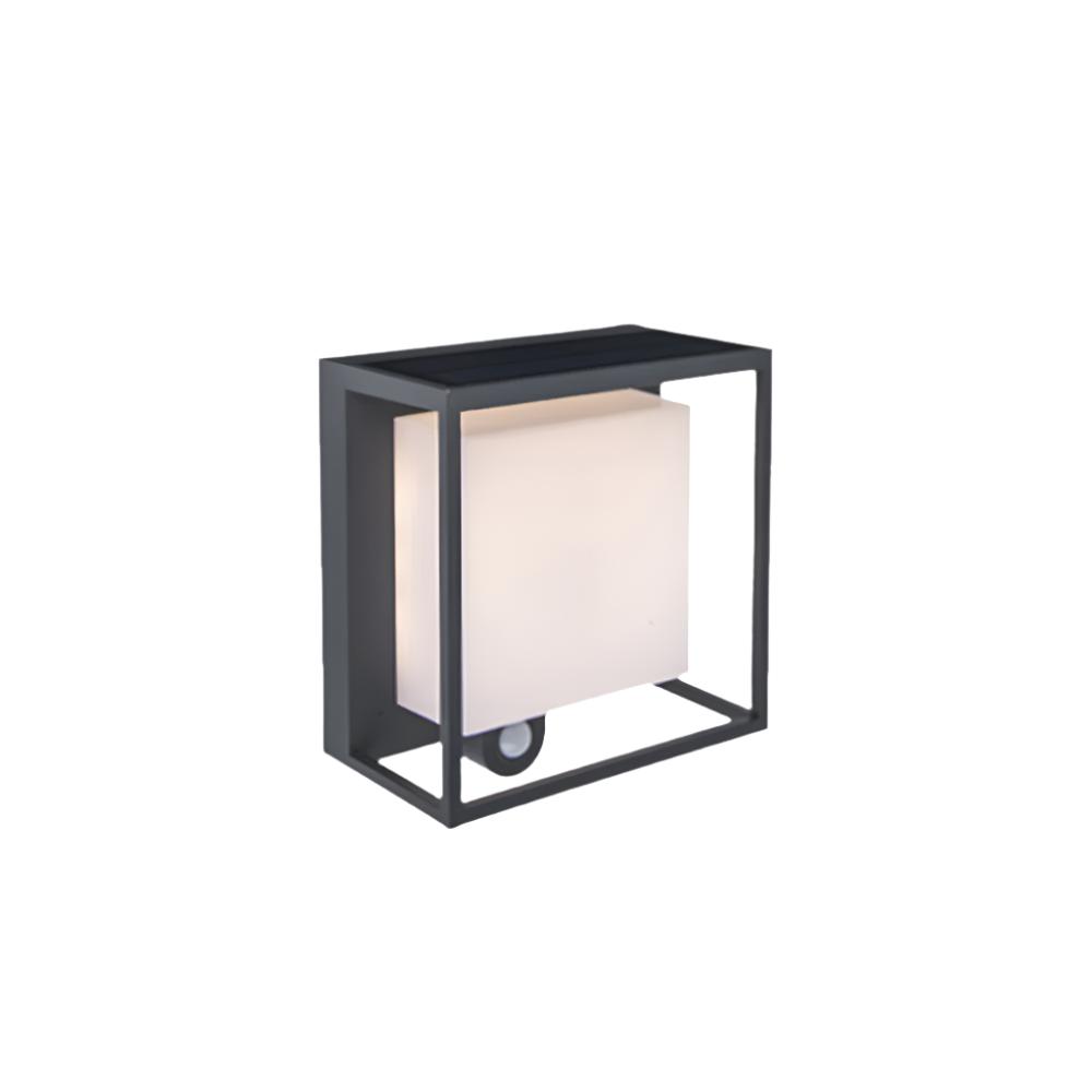 Moderne Rechthoekige Solar Wandlamp met Sensor – IP65 Waterdicht LED Buitenlamp | Tuin, Garage, Voordeur
