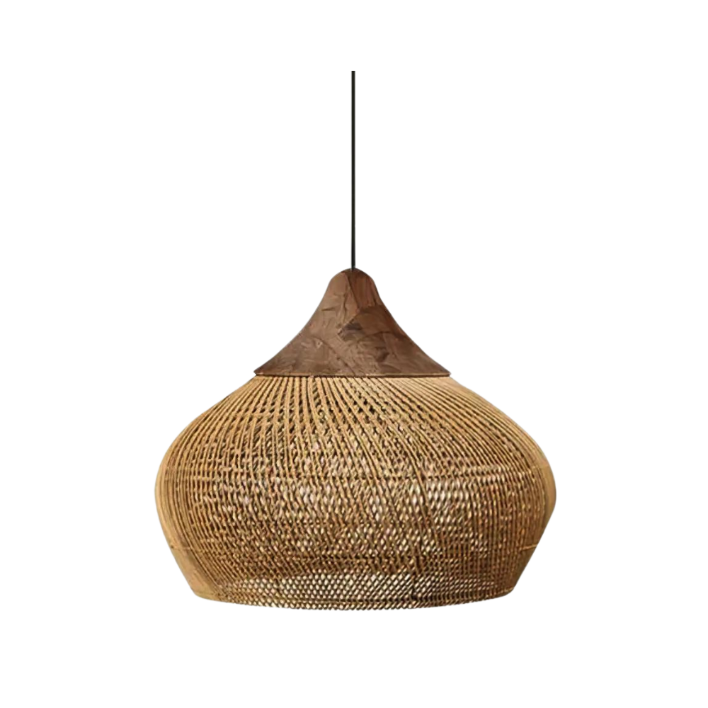 Artisan Elegance – Handgemaakte Rotan Hanglamp met Boho Charme