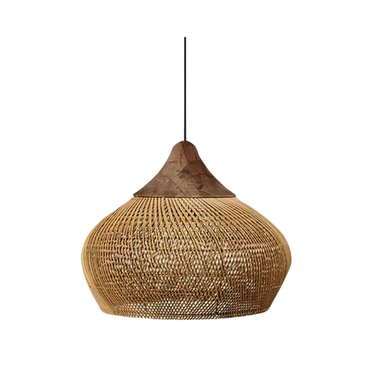 Artisan Elegance – Handgemaakte Rotan Hanglamp met Boho Charme