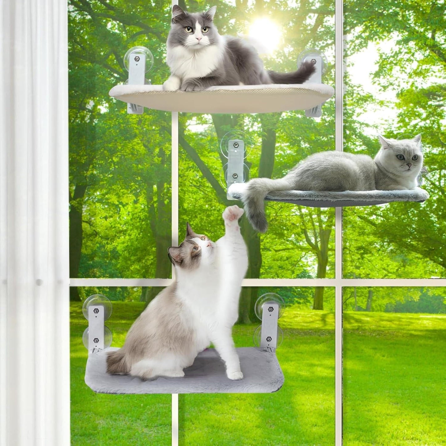 Katten raam hangmat – stevige window hammock met opklapbaar design & wasbare hoes | Cat Hammock Window Seat