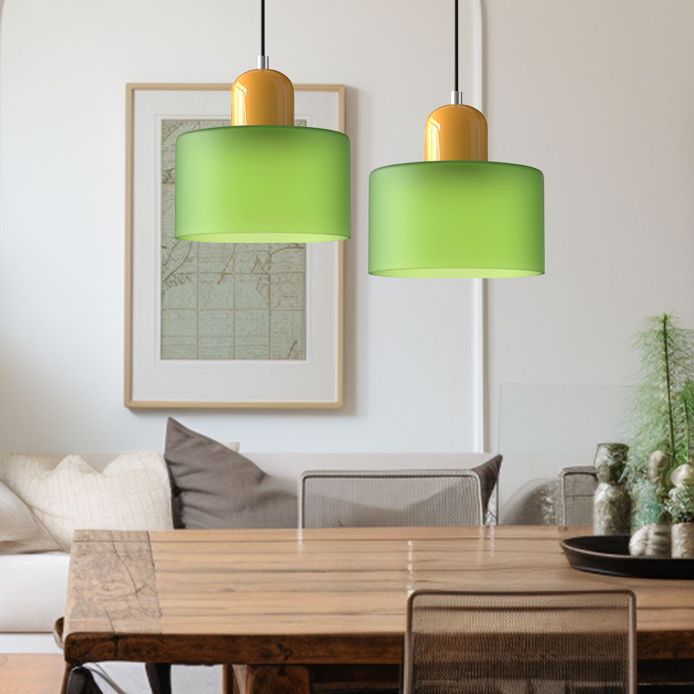 Glazen Hanglamp in Bauhaus-stijl – Designlamp met Verstelbare Ophanging en E27 Fitting