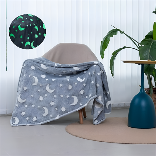 Glow Fleece Deken – Magische Glow-in-the-Dark Sterrendeken voor Kinderen | Zachte & Ademende Slaapkamerdeken