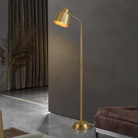 Zeid Vloerlamp Messing – Luxe Design Staande Lamp met Minimalistische Vormgeving | Modern & Artistiek Statement Piece