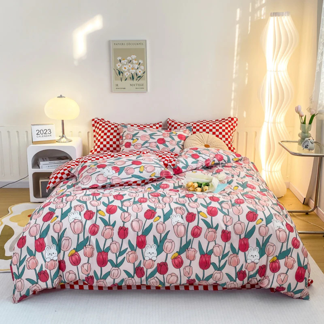 Moderne Dekbedovertrek Set – Comfortabel & Ademend Beddengoed met Strak Gestreept Design | Inclusief Kussenslopen