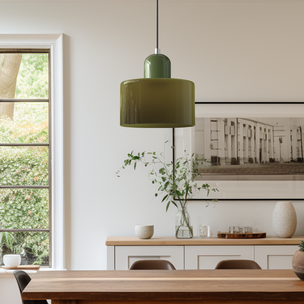 Glazen Hanglamp in Bauhaus-stijl – Designlamp met Verstelbare Ophanging en E27 Fitting
