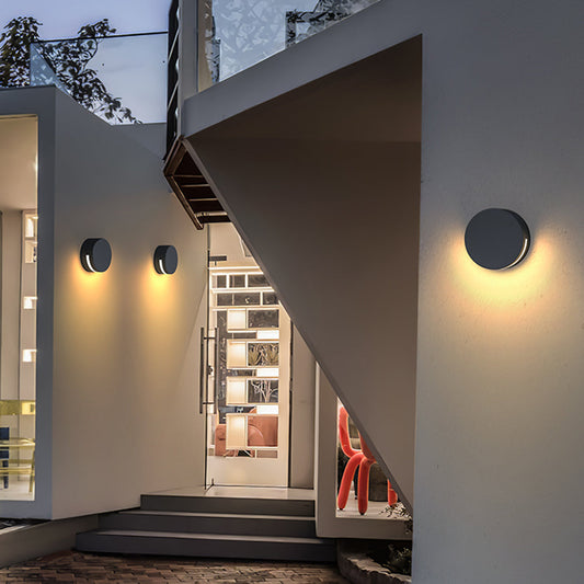 Modern Round Glass Outdoor Wall Lamp – Weerbestendige Wandlamp | Elegante LED Buitenlamp voor Tuin, Gevel & Terras