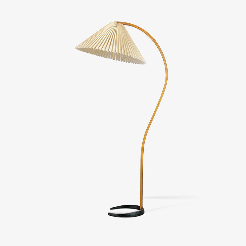 Caprani Vloerlamp – Scandinavisch Design Staande Lamp met Beukenhout & Linnen Kap | Iconische Retro Stijl uit de Jaren ’70