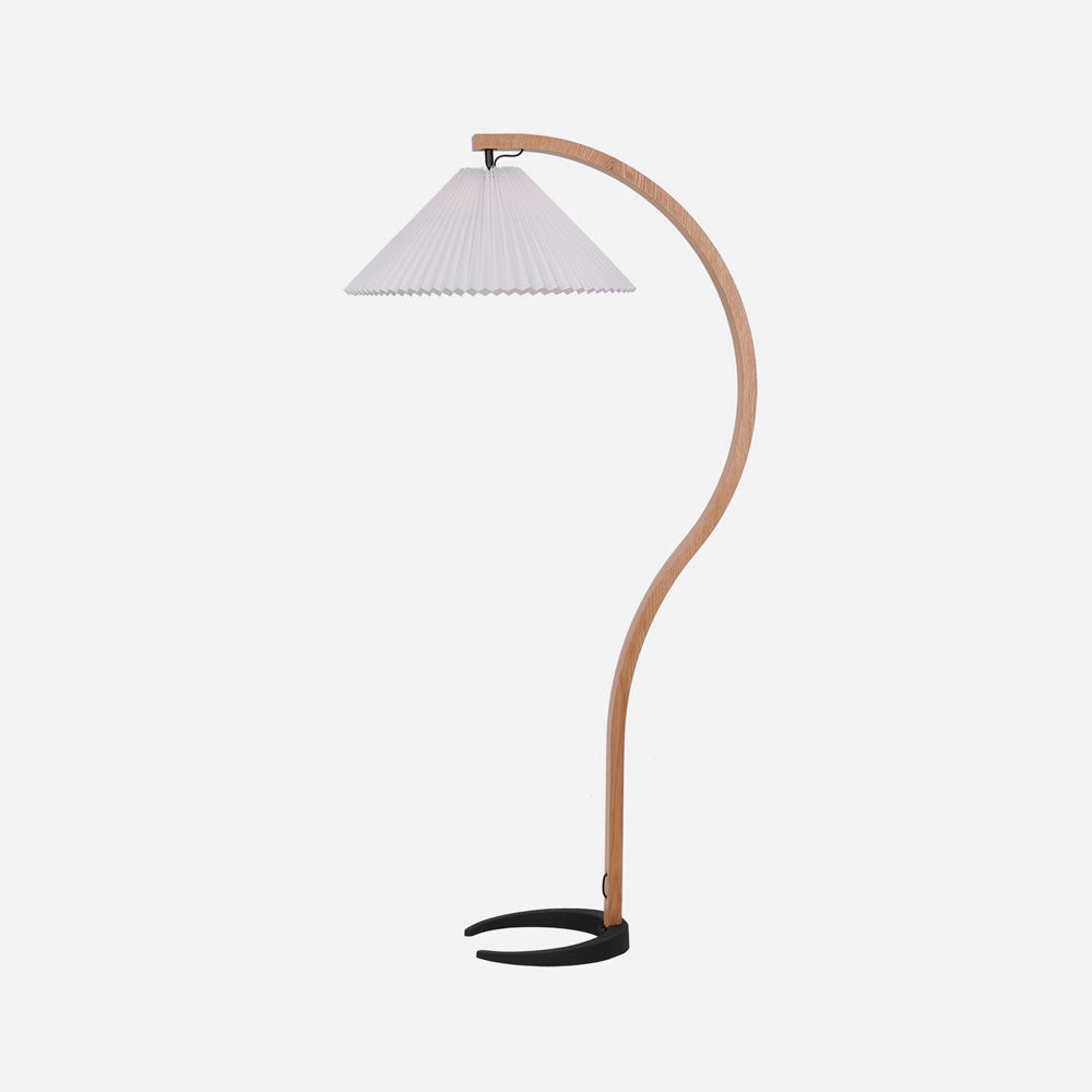 Caprani Vloerlamp – Scandinavisch Design Staande Lamp met Beukenhout & Linnen Kap | Iconische Retro Stijl uit de Jaren ’70