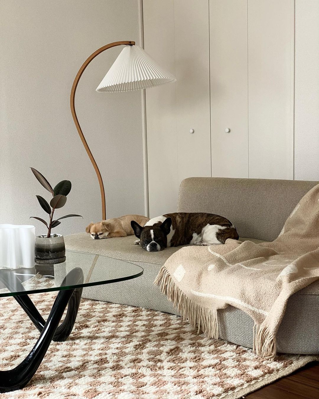 Caprani Vloerlamp – Scandinavisch Design Staande Lamp met Beukenhout & Linnen Kap | Iconische Retro Stijl uit de Jaren ’70