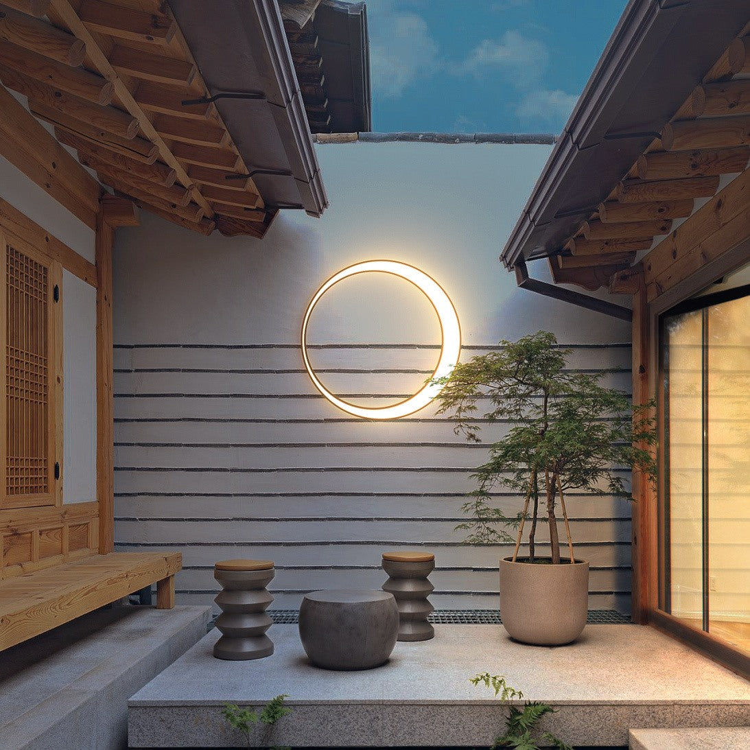 Eclipse Outdoor Wall Light – Moderne Ronde LED Buitenlamp | IP65 Waterdicht, 3000K Warm Licht, Energiezuinig & Duurzaam