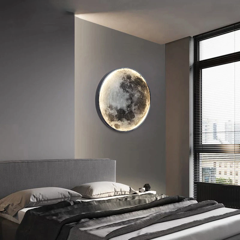 Maan Wandlamp – LED Designlamp met Realistisch Maanoppervlak | Dimbaar, 3 Lichtkleuren & App-bediening