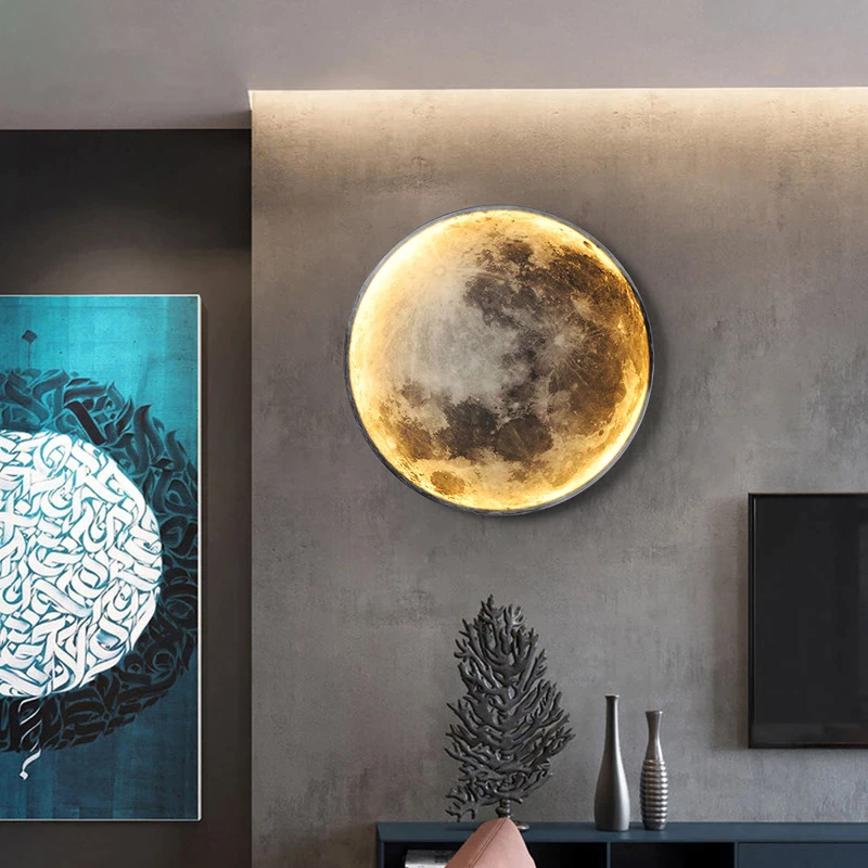 Maan Wandlamp – LED Designlamp met Realistisch Maanoppervlak | Dimbaar, 3 Lichtkleuren & App-bediening