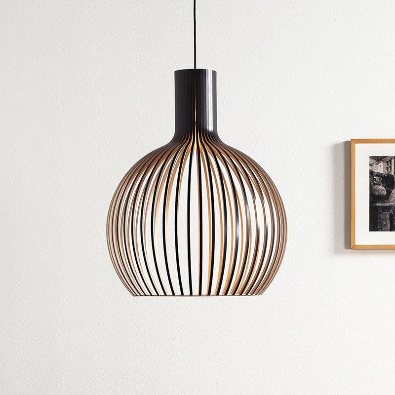 Handgemaakte Houten Hanglamp – Natuurlijke Sfeerverlichting met Verstelbare Hoogte – AuraLuxe