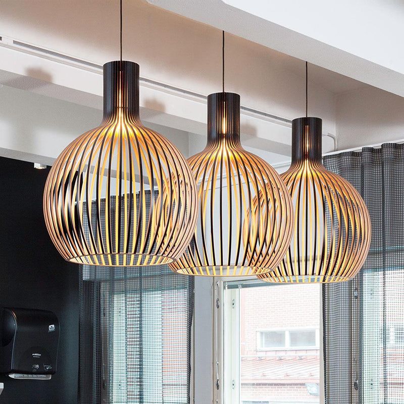 Handgemaakte Houten Hanglamp – Natuurlijke Sfeerverlichting met Verstelbare Hoogte – AuraLuxe
