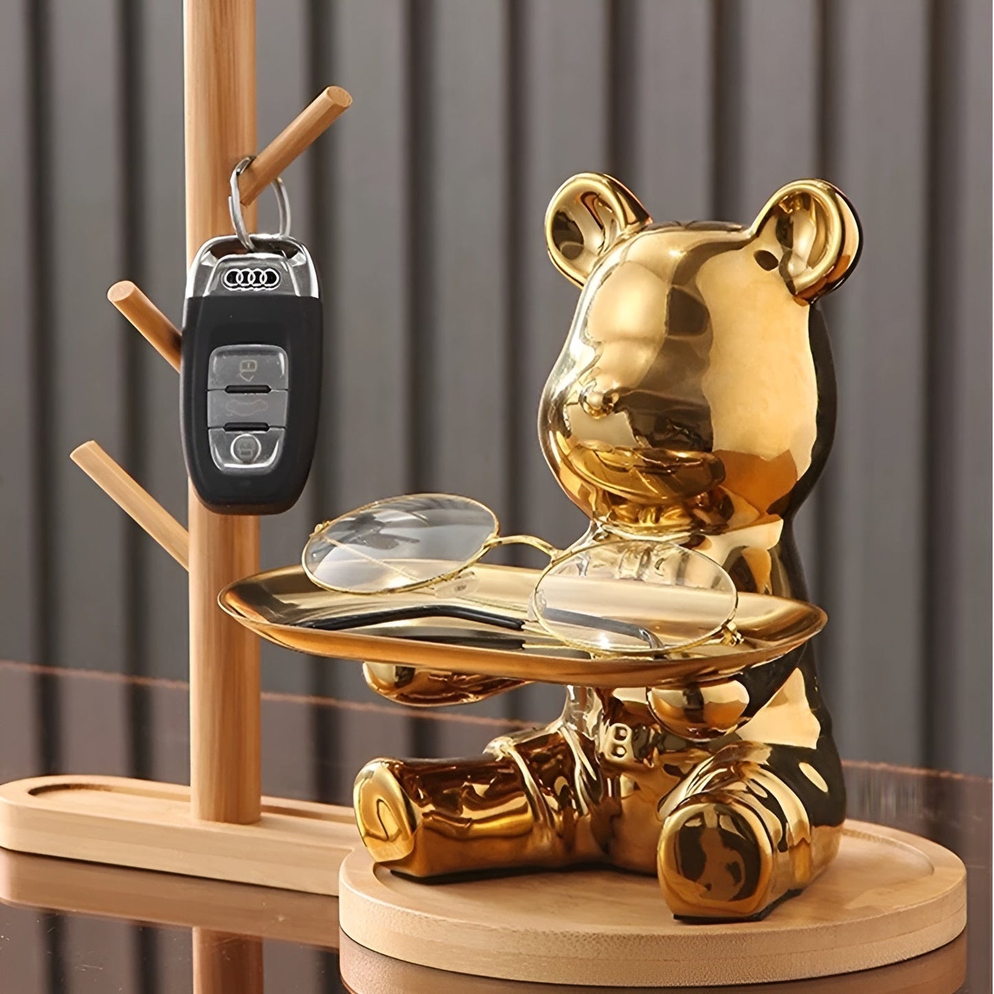 Keramisch Opbergplateau in Berenvorm – Decoratief Schaaltje voor Sleutels, Sieraden en Snacks