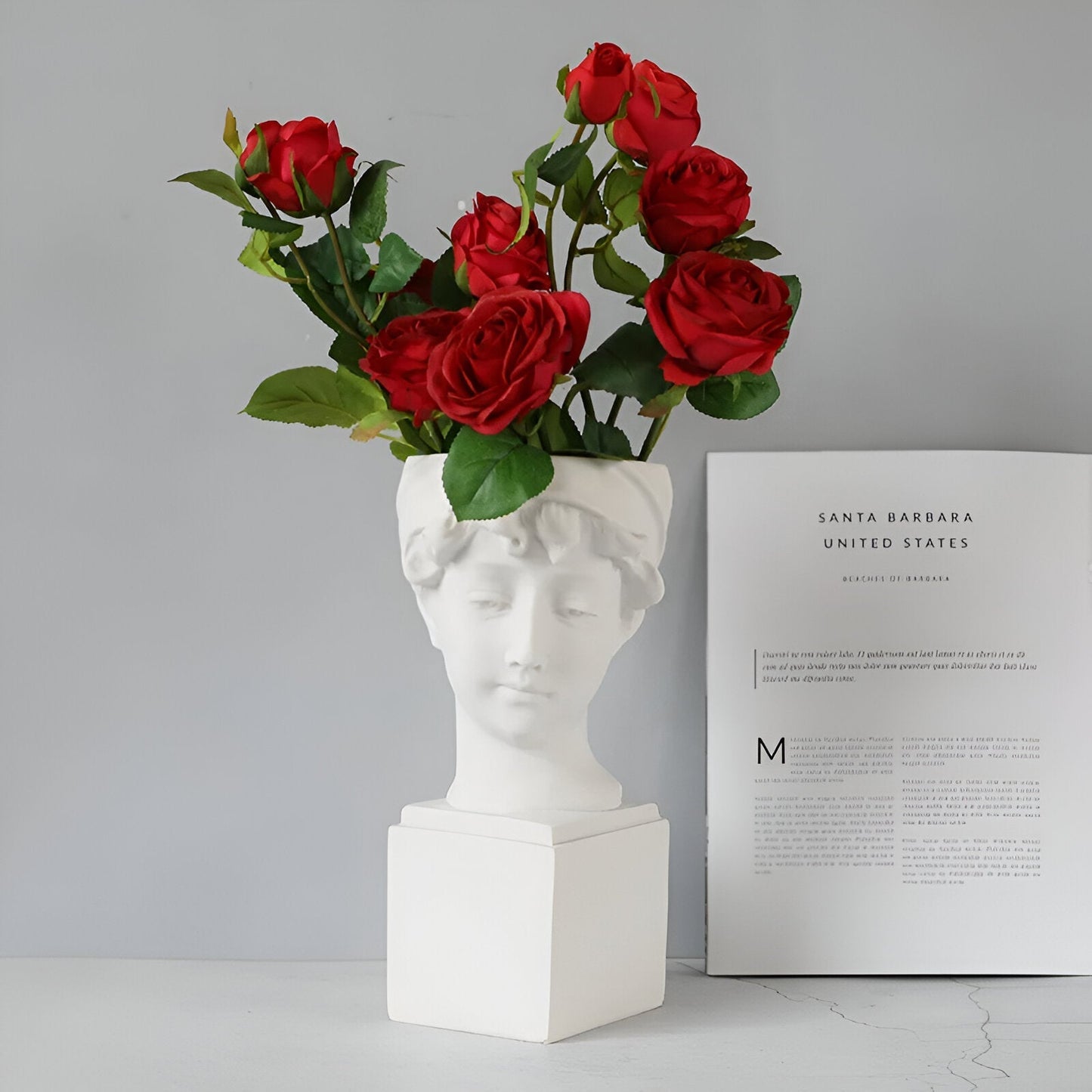 Griekse Bloempot – Klassieke Bloemenvaas van Kunsthars met Mythisch Design