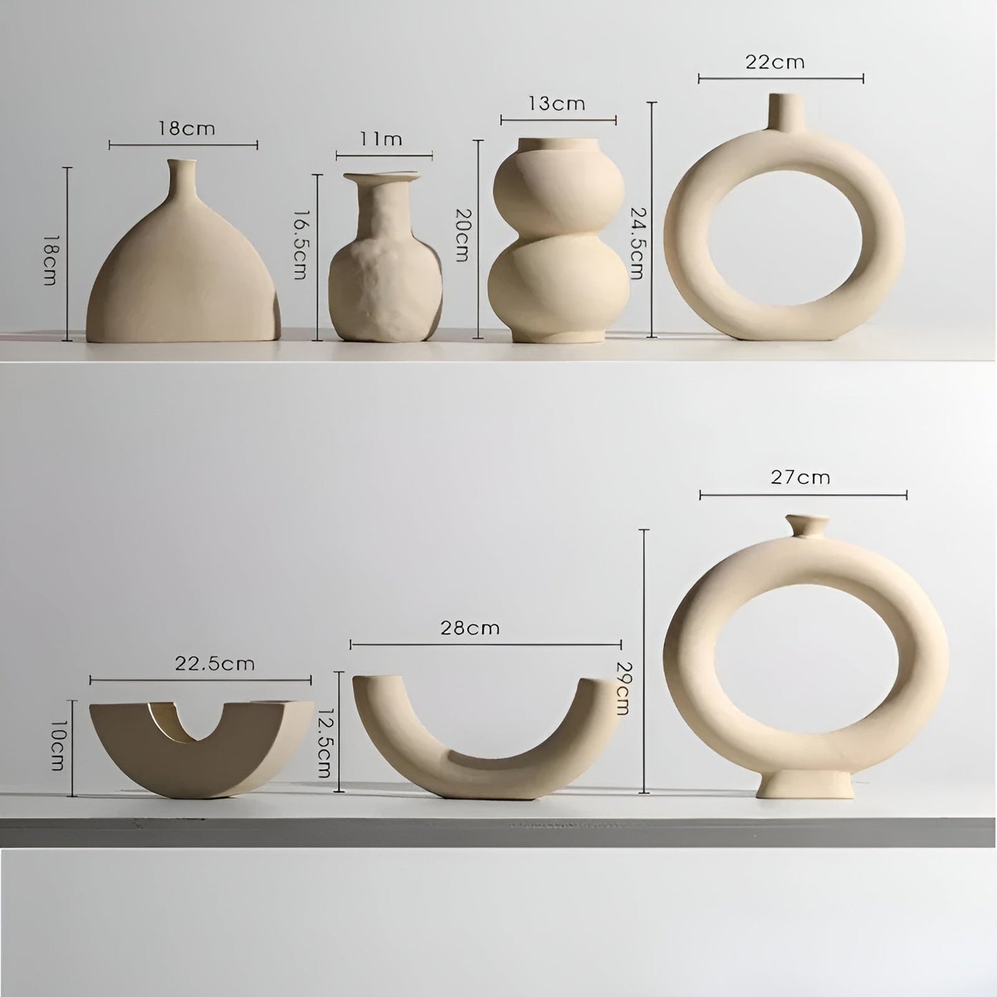 Keramieken Vaas – Nordic Design Vaas in Elegant Rond Model van Hoogwaardig Keramiek