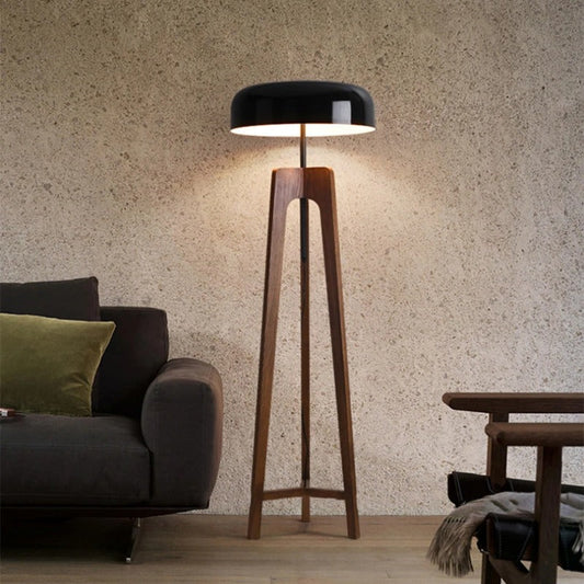 Art Deco Houten Vloerlamp – Klassieke Staande Lamp met Bamboe & Hout | Luxe Tijdloos Design & Warme Sfeer