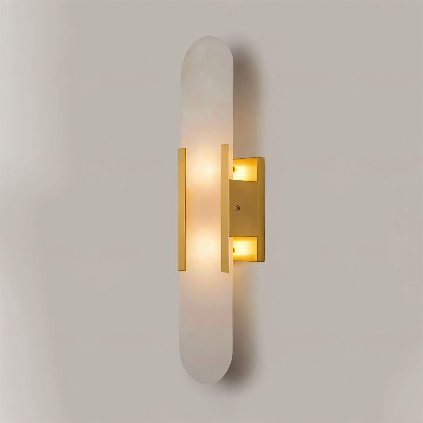 Melange Alabaster Wandlamp – Luxe Design met Messing Accenten | Handgemaakt & Tijdloos Modern