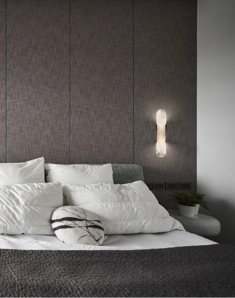 Melange Alabaster Wandlamp – Luxe Design met Messing Accenten | Handgemaakt & Tijdloos Modern
