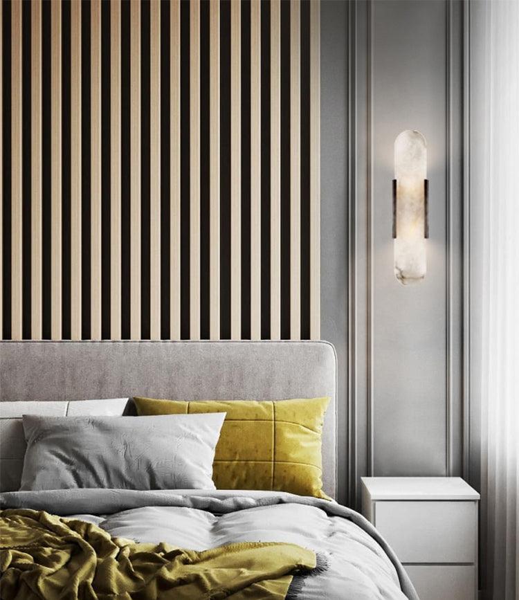 Melange Alabaster Wandlamp – Luxe Design met Messing Accenten | Handgemaakt & Tijdloos Modern