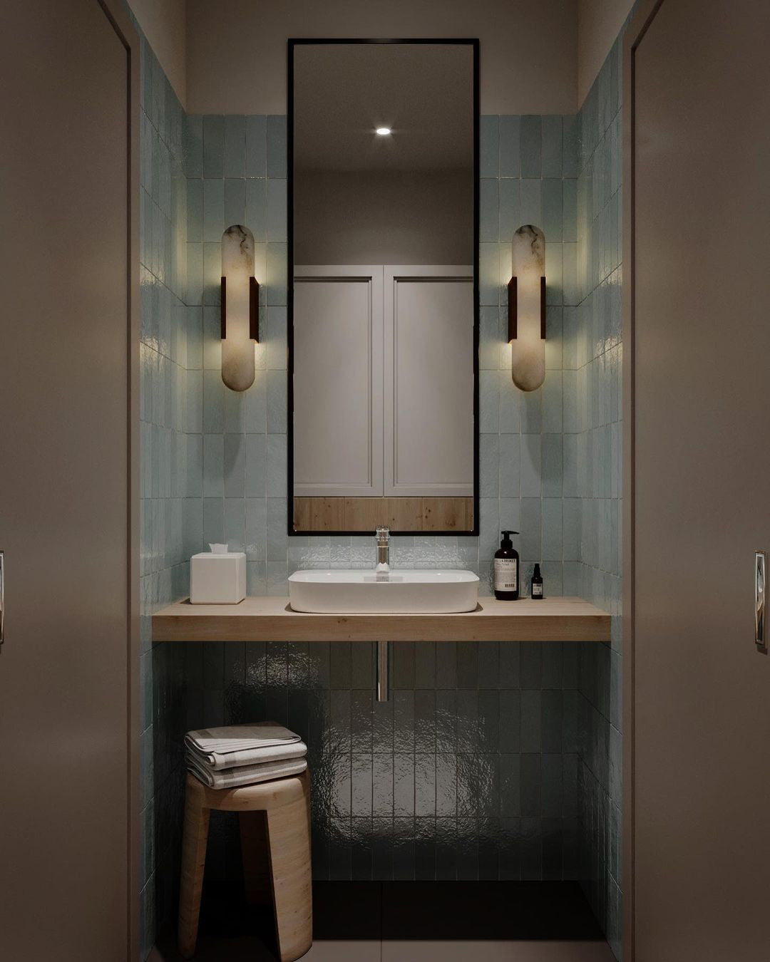 Melange Alabaster Wandlamp – Luxe Design met Messing Accenten | Handgemaakt & Tijdloos Modern