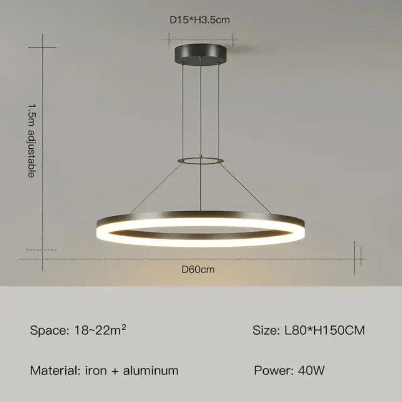 Slanke Hanglamp LED – Moderne Verlichting van Metaal met Minimalistisch Design