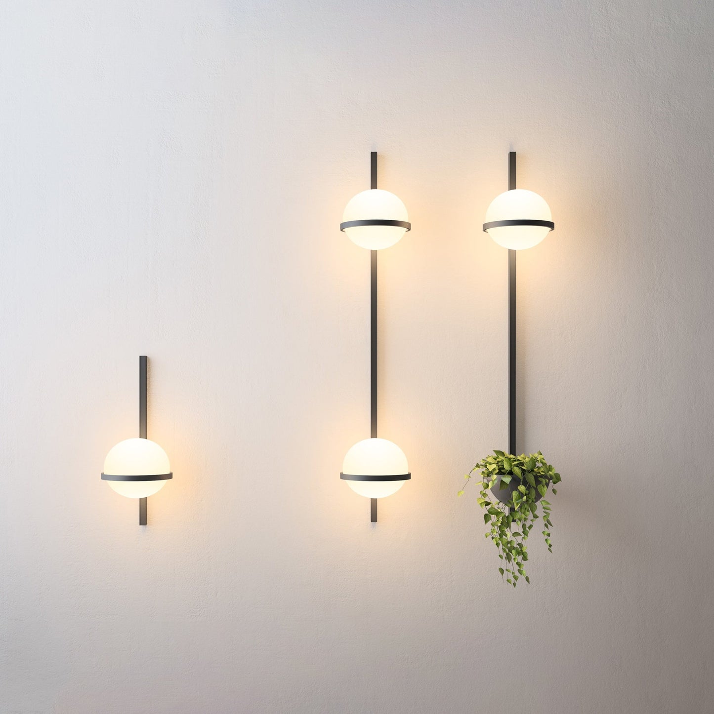 Solstice Outdoor Wall Light – Moderne Zwarte Buitenlamp met LED Bol | Waterdichte IP65 Gevelverlichting