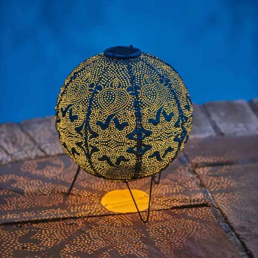 Solar Lantaarn Globe – Marrakesh Design Tuinlamp | Weerbestendig Tyvek & Automatische LED Verlichting