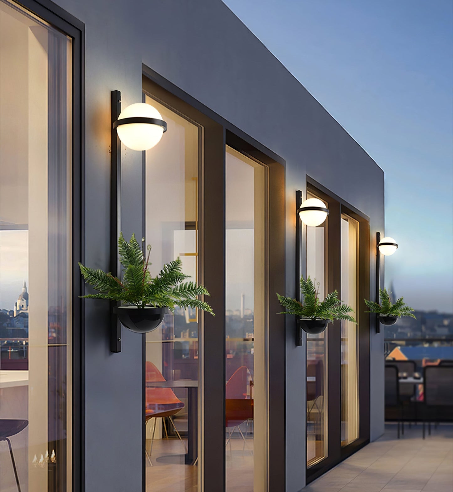 Solstice Outdoor Wall Light – Moderne Zwarte Buitenlamp met LED Bol | Waterdichte IP65 Gevelverlichting