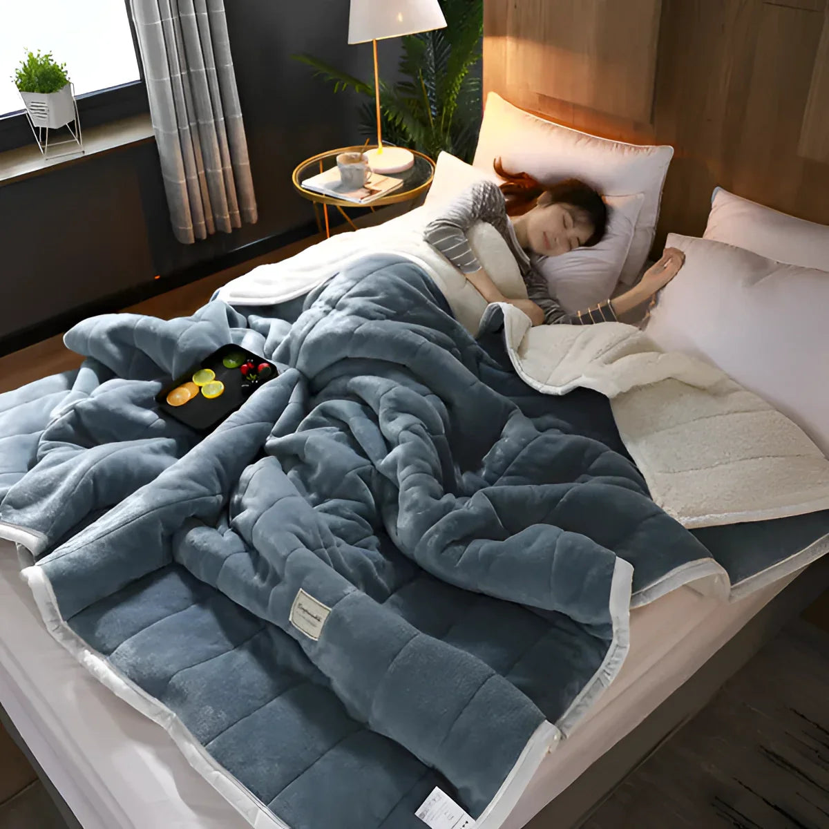 Luxe Sherpa Fleece Verzwaringsdeken – Weighted Blanket met Zachte Duvet Cover | Warm, Ademend & Stressverlagend
