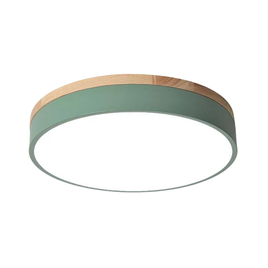 Scandinavische plafondlamp – minimalistisch design met hout en metaal en warme sfeergloed