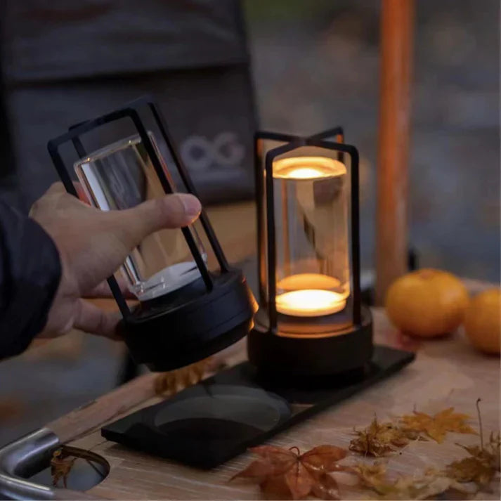 Luxe draadloze kristallen lantaarn – stijlvolle touch lamp met dimfunctie voor binnen & buiten | La Lueur D’aurore