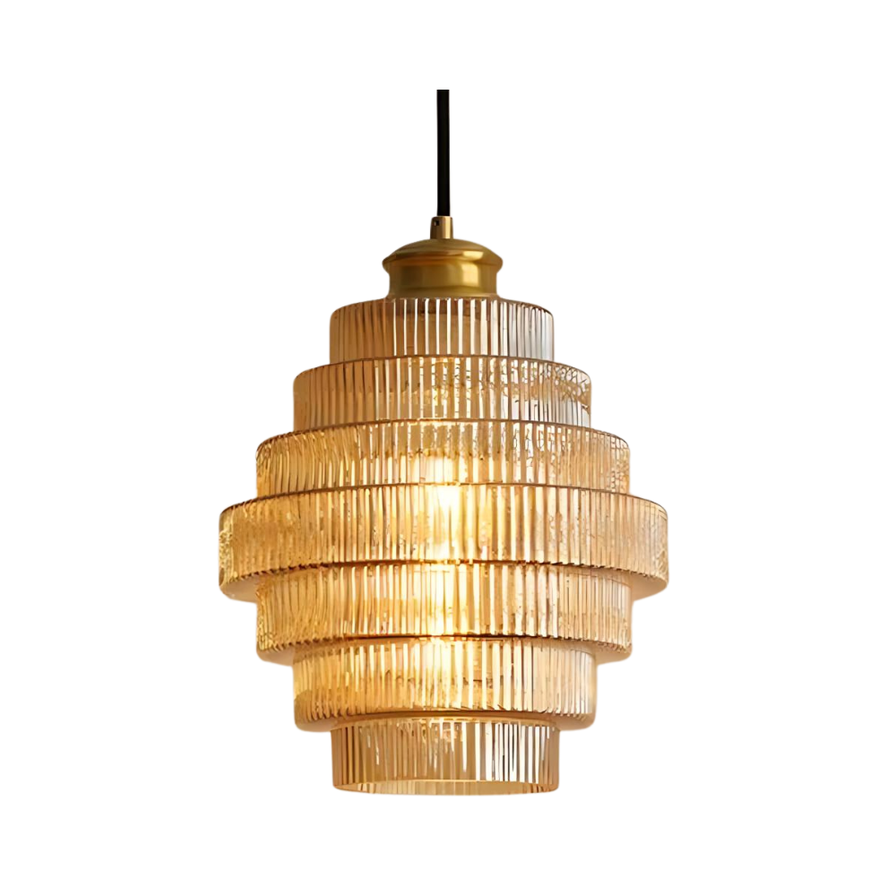 L'Éclat de Carafe hanglamp – retro glazen designlamp met messing afwerking en verstelbare lengte