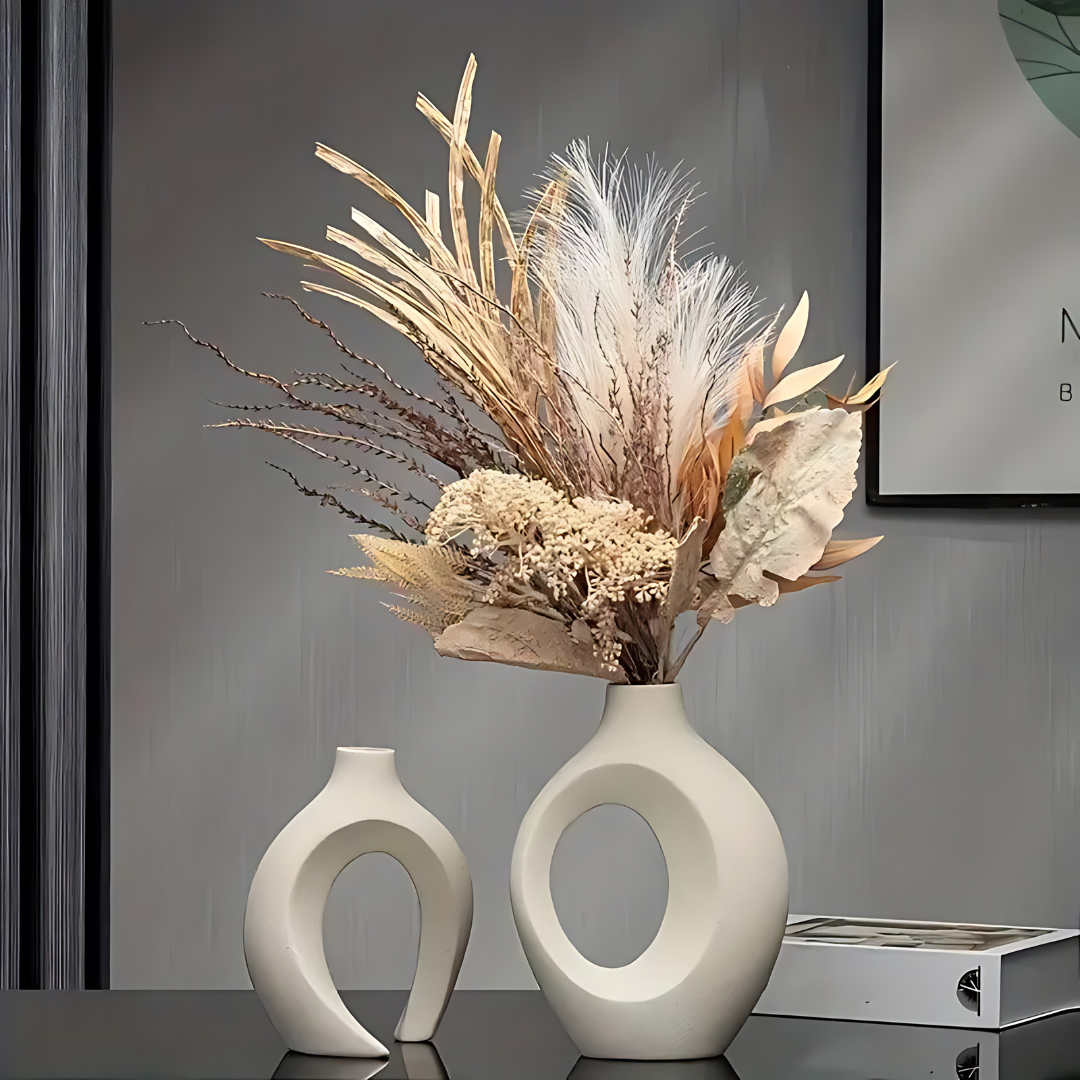 Scandinavische Keramiekvaas – Witte Designvaas voor Bloemen of Decoratie – NordiVaas