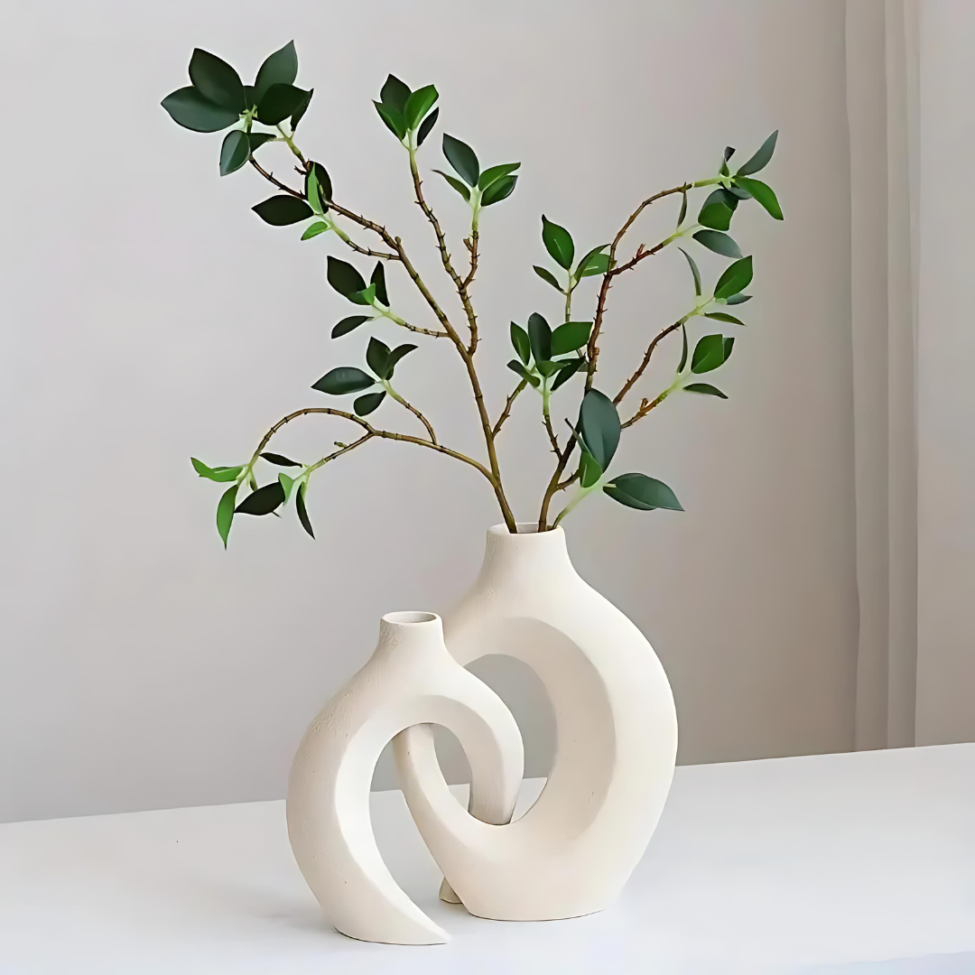 Scandinavische Keramiekvaas – Witte Designvaas voor Bloemen of Decoratie – NordiVaas