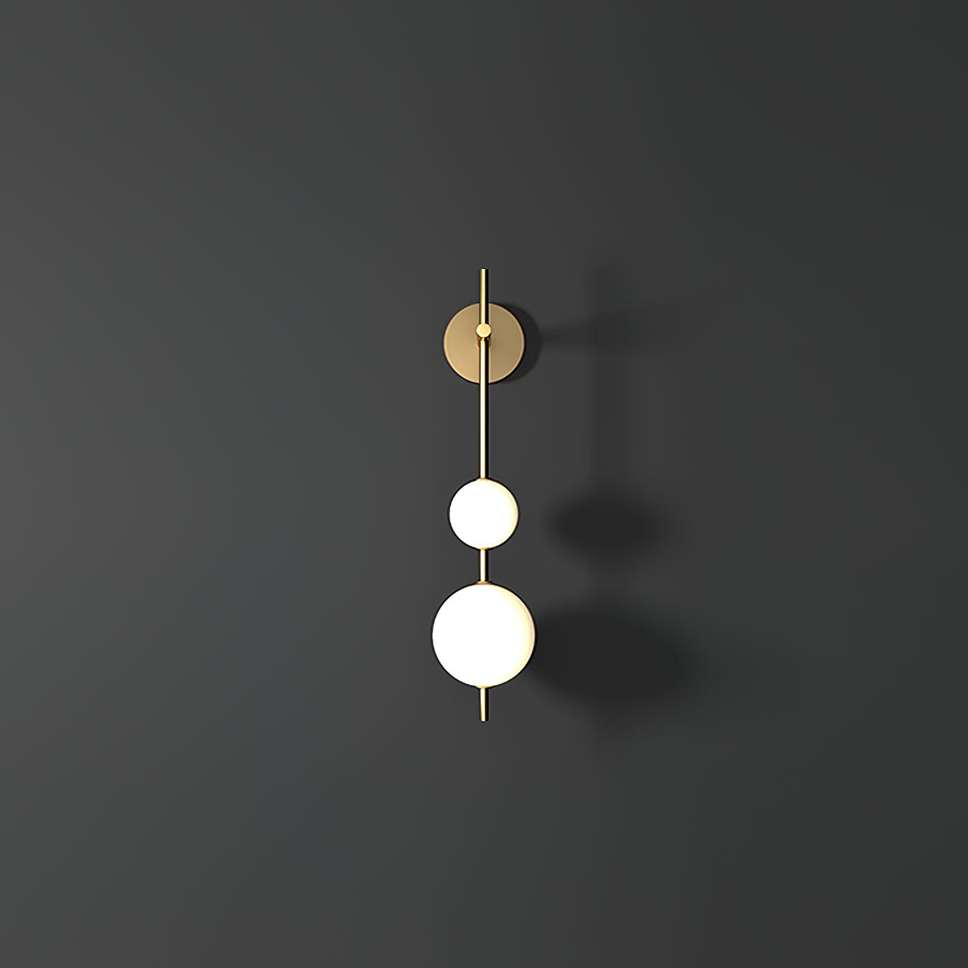 Verticale Glass Globe Wandlamp – Luxe LED Wandverlichting met Gouden Afwerking | Minimalistisch & Sfeervol Design