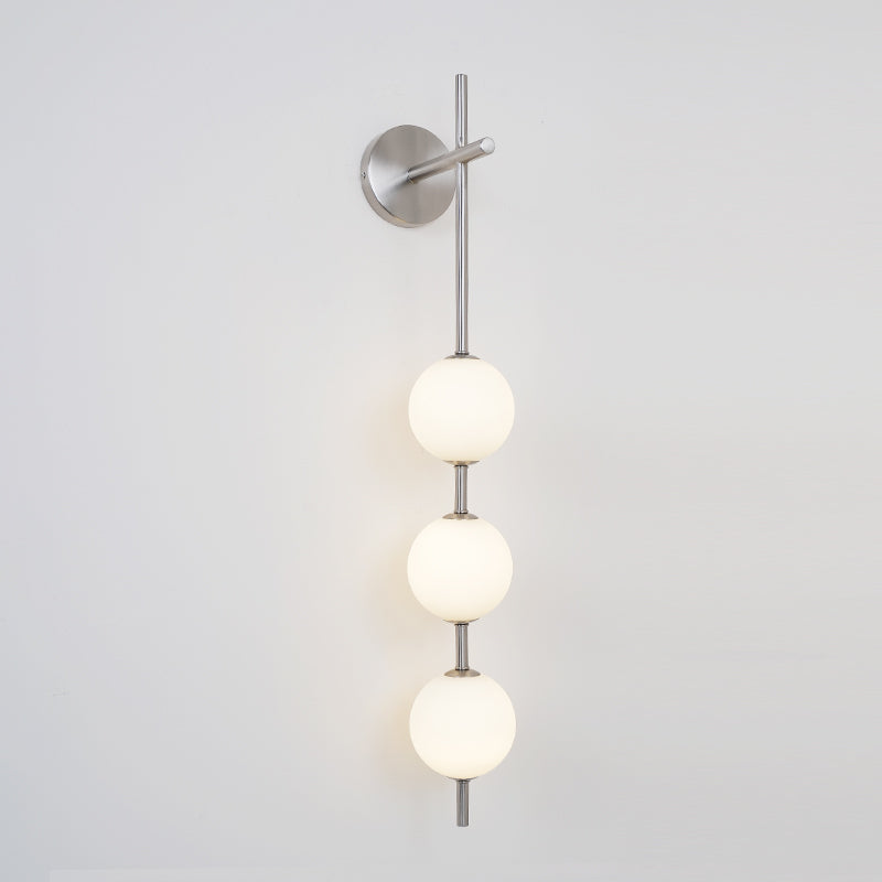 Verticale Glass Globe Wandlamp – Luxe LED Wandverlichting met Gouden Afwerking | Minimalistisch & Sfeervol Design
