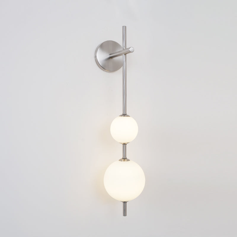 Verticale Glass Globe Wandlamp – Luxe LED Wandverlichting met Gouden Afwerking | Minimalistisch & Sfeervol Design