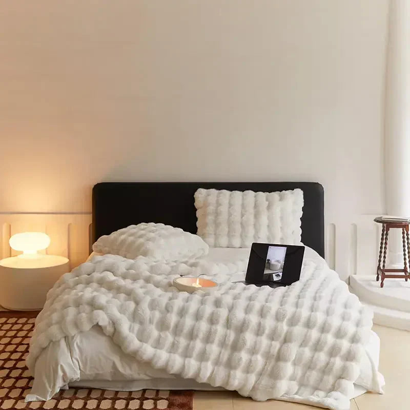 Fleece Deken – Zachte Plush Cosy Bed Plaid | Warm, Ademend & Stijlvol voor Bed & Bank