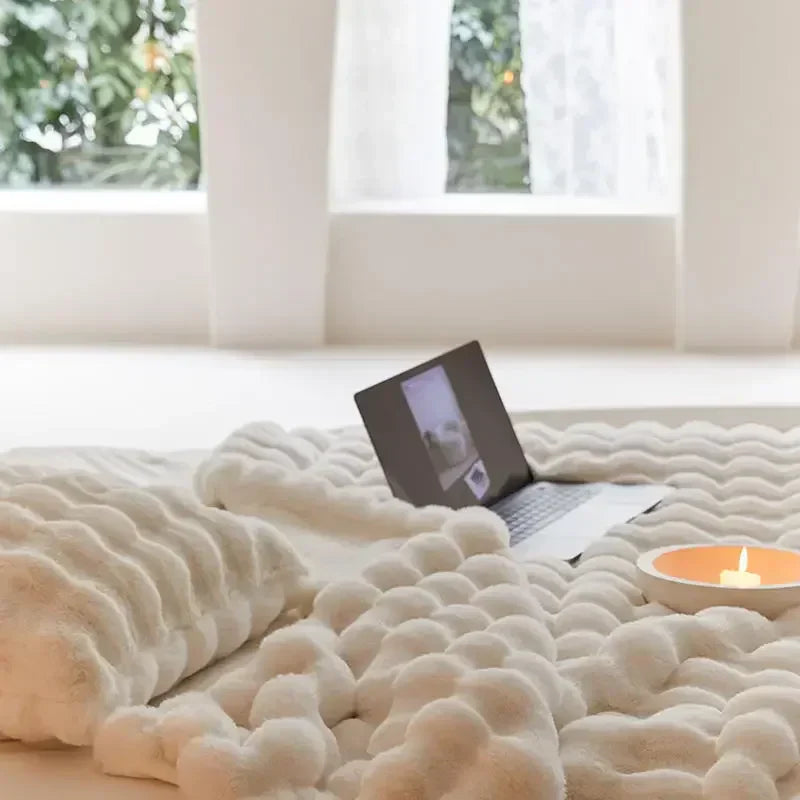 Fleece Deken – Zachte Plush Cosy Bed Plaid | Warm, Ademend & Stijlvol voor Bed & Bank