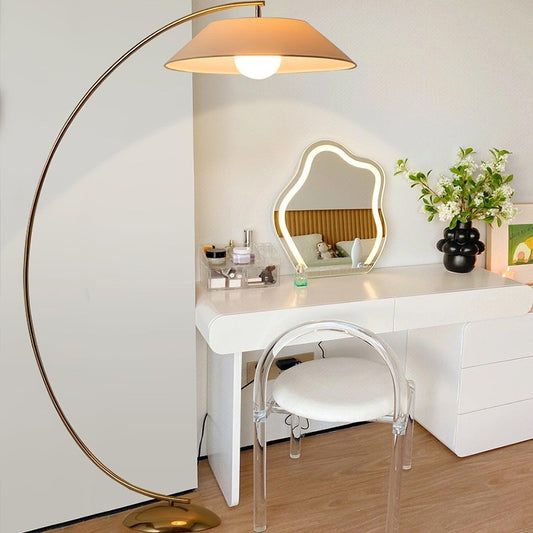 Design Vloerlamp – Luxe Staande Lamp met Stalen Basis & Stoffen Kap | Tijdloos, Elegant & Sfeervol