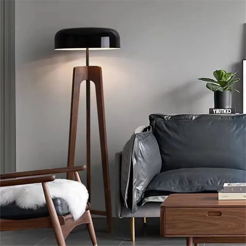 Art Deco Houten Vloerlamp – Klassieke Staande Lamp met Bamboe & Hout | Luxe Tijdloos Design & Warme Sfeer