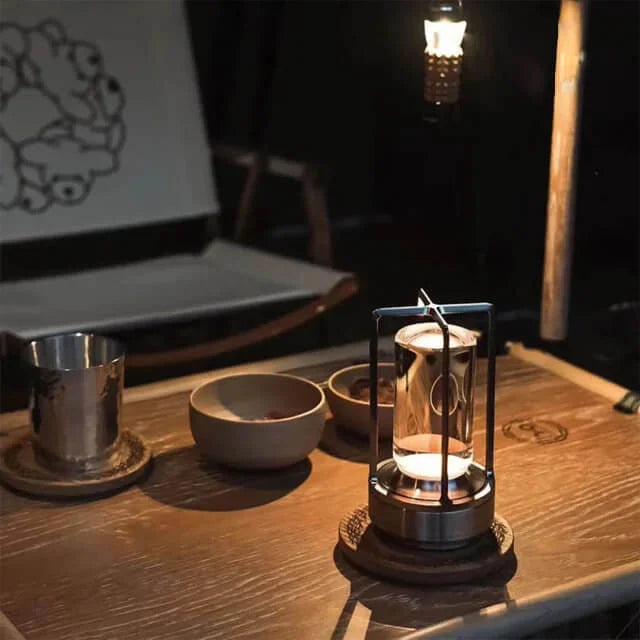 Luxe draadloze kristallen lantaarn – stijlvolle touch lamp met dimfunctie voor binnen & buiten | La Lueur D’aurore