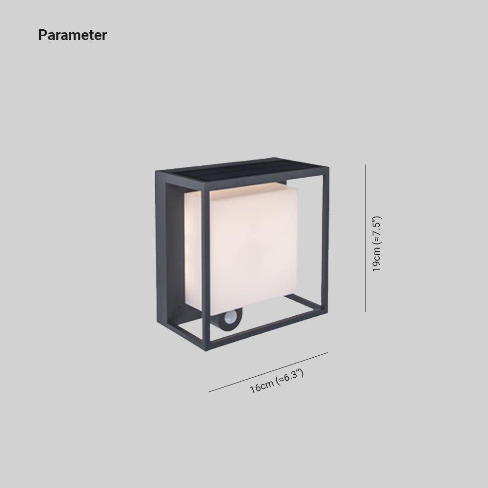 Moderne Rechthoekige Solar Wandlamp met Sensor – IP65 Waterdicht LED Buitenlamp | Tuin, Garage, Voordeur